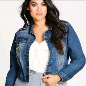 CITY CHIC DENIM JACKET PLUS SIZE MEDIUM 18W